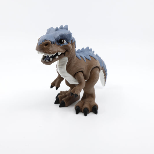 Front view of articulated T-Rex fidget with mouth open – sensory fidget dinosaur