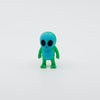 Front view of articulated mini alien sensory fidget with large eyes and smooth 3D printed finish