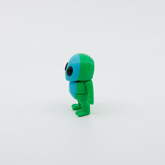 Side profile of articulated alien sensory fidget highlighting curved body segments and sci-fi design