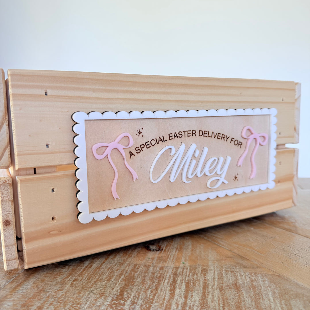 Easter Scalloped Bow Name Plaque