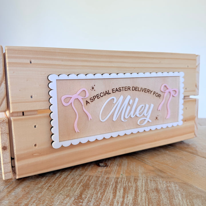 Easter Scalloped Bow Name Plaque