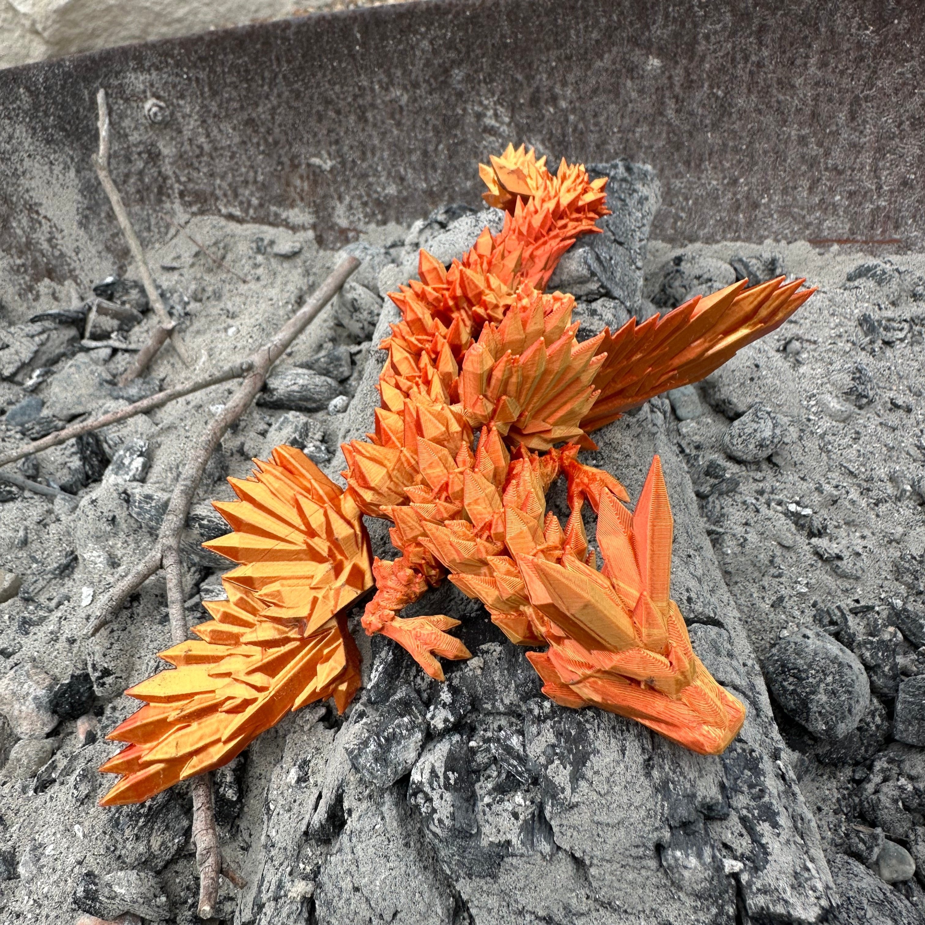 Crystal Winged Dragon Red/Gold Front/Top view