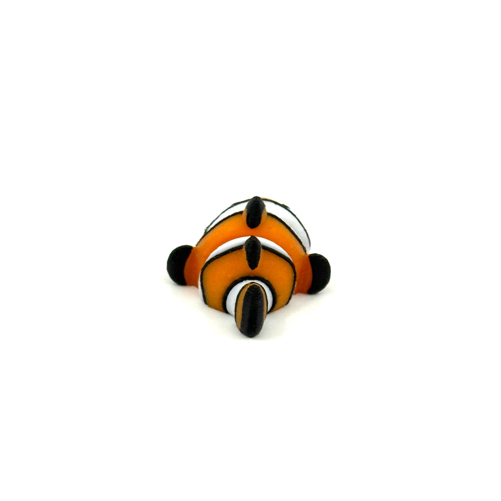 Back view of 3D printed mini clownfish articulated fidget