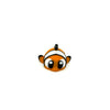 Front view of 3D printed mini clownfish articulated fidget